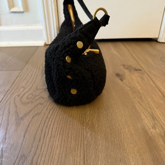 Hammitt Black Sherpa Shearling Becker Shoulder Crossbody Bag EUC - Picture 6 of 9